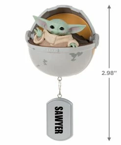 Hallmark Star Wars: The Mandalorian™ Grogu™ In Hovering Pram Personalized Ornament -Department Store Shop Grogu in Hovering Pram Personalized Christmas Ornament 2499QHE2201B1 03