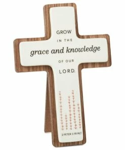 Hallmark Grow With Our Lord Wood And Ceramic Cross, 7"