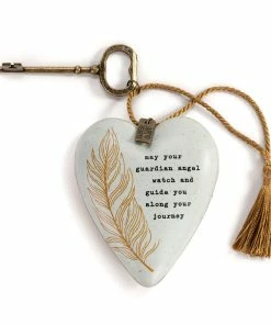 Demdaco Guardian Angel Art Heart With Key Stand