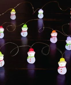 Hallmark Gumdrop Snowman 10-Light Christmas String Lights, 10' -Department Store Shop Gumdrop Snowman Keepsake Christmas Light String 1QSB6279 02