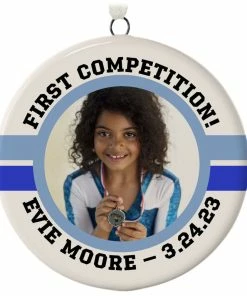 Gymnastics Ceramic Circle Personalized Photo Ornament