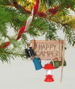 Hallmark Happy Camper Ornament -Department Store Shop Happy Camper Sign and Gear Keepsake Ornament 1899QGO2917 02
