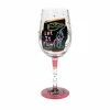 Lolita Happy Hour Handpainted Wine Glass, 15 Oz.