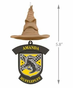 Harry Potter™ Sorting Hat Personalized Text Ornament, Hufflepuff™ -Department Store Shop Harry Potter Sorting Hat Personalized Ornament Hufflepuff 2499QHE1883B8 03