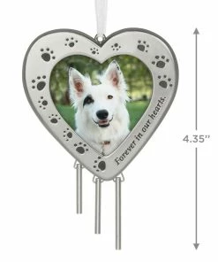 Hallmark Forever In Our Hearts Metal Photo Frame Pet Memorial Ornament -Department Store Shop HeartShaped Pet Picture Frame Keepsake Ornament 1999QHX3087 03