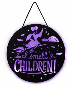 Hallmark Disney Hocus Pocus I Smell Children Porch Decor With Light -Department Store Shop Hocus Pocus LightUp Metal Door Sign 1HGN1526 02