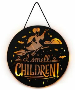 Hallmark Disney Hocus Pocus I Smell Children Porch Decor With Light -Department Store Shop Hocus Pocus LightUp Metal Door Sign 1HGN1526 04