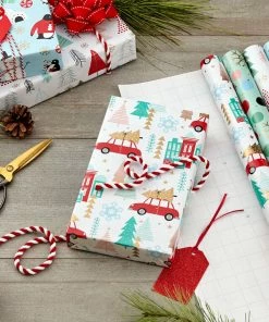 Hallmark Holiday Mix 4-Pack Christmas Wrapping Paper Assortment, 120 Sq. Ft. -Department Store Shop Holiday Mix Assorted Christmas Wrapping Paper 5JXW1042 02