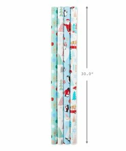 Hallmark Holiday Mix 4-Pack Christmas Wrapping Paper Assortment, 120 Sq. Ft. -Department Store Shop Holiday Mix Assorted Christmas Wrapping Paper 5JXW1042 04