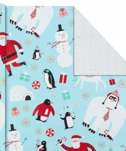 Hallmark Holiday Mix 4-Pack Christmas Wrapping Paper Assortment, 120 Sq. Ft. -Department Store Shop Holiday Mix Assorted Christmas Wrapping Paper 5JXW1042 07