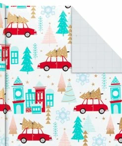 Hallmark Holiday Mix 4-Pack Christmas Wrapping Paper Assortment, 120 Sq. Ft. -Department Store Shop Holiday Mix Assorted Christmas Wrapping Paper 5JXW1042 08
