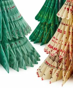 Hallmark Honeycomb Trees 3D Pop-Up Christmas Decorations, Set Of 3 -Department Store Shop Honeycomb Trees 3D PopUp Christmas Decorations Set 1999XPJ8046 03
