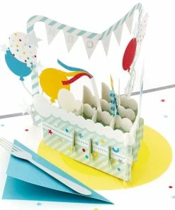 Hallmark Hooray Cake And Balloons 3D Pop-Up Birthday Card
