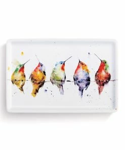 Demdaco Hummers On A Wire Ceramic Tray, 7.5x5