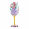 Lolita I (Heart) Mom Handpainted Wine Glass, 15 Oz.