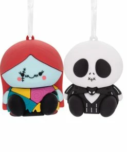 Better Together Disney Tim Burton's The Nightmare Before Christmas Jack And Sally Magnetic Hallmark Ornaments, Set Of 2