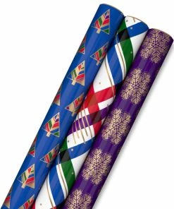 Hallmark Jewel Tones Assorted 3-Pack Christmas Wrapping Paper, 120 Sq. Ft.