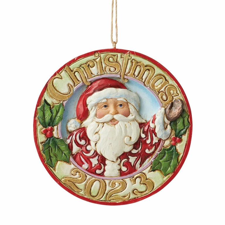 Enesco Jim Shore Dated 2023 Jolly Santa Ornament 1 Enesco Jim Shore Dated 2023 Jolly Santa Ornament