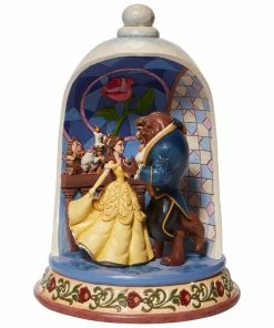 Enesco Jim Shore Disney Beauty And The Beast Rose Dome Figurine, 10.3"