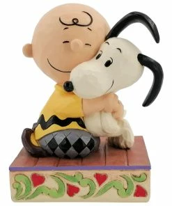 Enesco Jim Shore Charlie Brown Hugging Snoopy Figurine, 4.5"