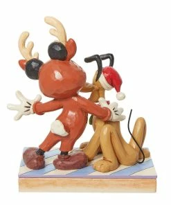 Enesco Jim Shore Disney Mickey Mouse Reindeer With Santa Pluto Figurine, 6.25" 3 Enesco Jim Shore Disney Mickey Mouse Reindeer With Santa Pluto Figurine, 6.25" -Department Store Shop Jim Shore Disney Mickey Mouse Reindeer With Pluto 6013059 02