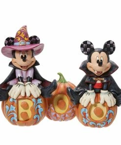 Enesco Jim Shore Disney Mickey Mouse And Minnie Mouse Halloween Figurine, 7.25"