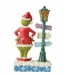 Enesco Jim Shore Grinch By Lit Lamppost Figurine, 10.24" -Department Store Shop Jim Shore Dr. Seuss Grinch By Lamppost Figurine 6012699 02