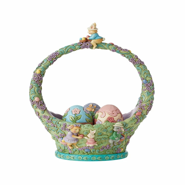 Enesco Jim Shore Egg Hunt Easter Basket Figurine, 9.25" 2 Enesco Jim Shore Egg Hunt Easter Basket Figurine, 9.25" - Image 2