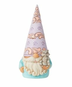 Enesco Jim Shore Gnome With Cat Figurine, 5"