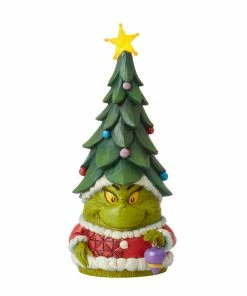 Enesco Jim Shore Dr. Seuss Grinch Gnome With Tree Hat Figurine, 9.84"