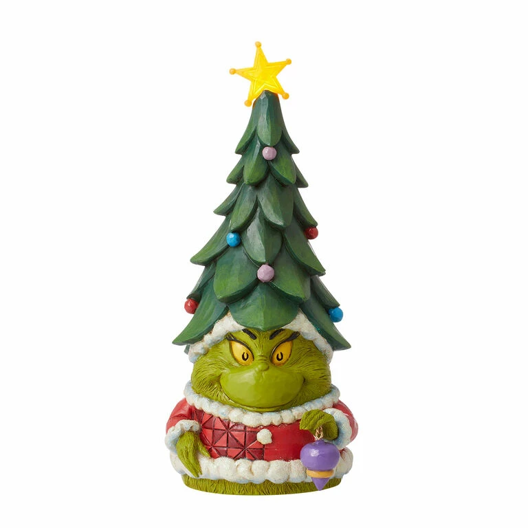 Enesco Jim Shore Dr. Seuss Grinch Gnome With Tree Hat Figurine, 9.84" 1 Enesco Jim Shore Dr. Seuss Grinch Gnome With Tree Hat Figurine, 9.84"