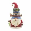 Enesco Jim Shore Gnome With Rotating Santa Sleigh Hat Figurine, 8.85"