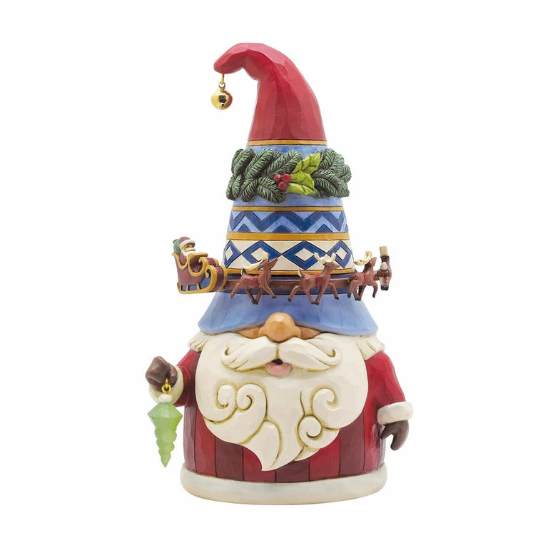Enesco Jim Shore Gnome With Rotating Santa Sleigh Hat Figurine, 8.85" 1 Enesco Jim Shore Gnome With Rotating Santa Sleigh Hat Figurine, 8.85"