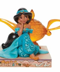 Enesco Jim Shore Disney Jasmine And Genie Lamp Figurine, 5.2"