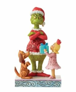 Enesco Jim Shore Max And Cindy Giving Gifts To The Grinch Figurine, 7.24"
