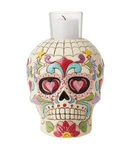 Enesco Jim Shore Day Of The Dead Skull Votive Candle Holder