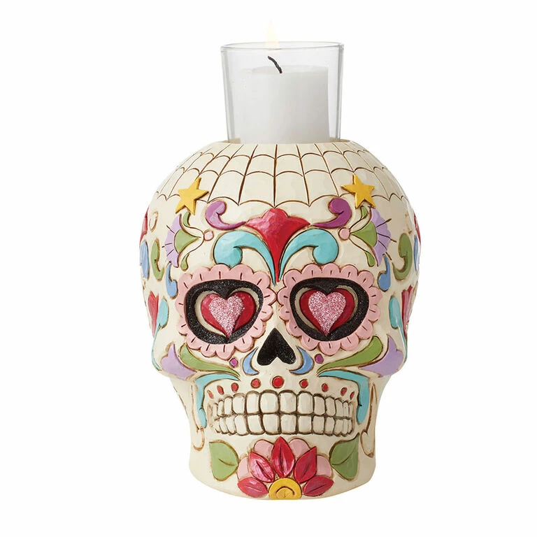 Enesco Jim Shore Day Of The Dead Skull Votive Candle Holder 1 Enesco Jim Shore Day Of The Dead Skull Votive Candle Holder