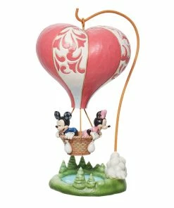 Enesco Jim Shore Disney Mickey And Minnie Heart Air Balloon Figurine, 10.75"