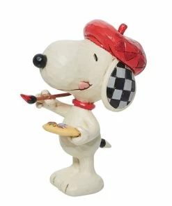 Enesco Jim Shore Peanuts Mini Snoopy Artist Figurine, 3.25"
