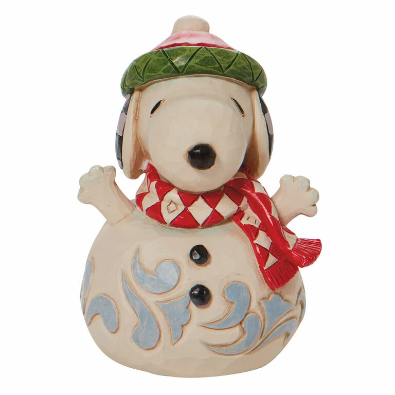 Enesco Jim Shore Peanuts Mini Snoopy Snowman Figurine, 3.5" 1 Enesco Jim Shore Peanuts Mini Snoopy Snowman Figurine, 3.5"