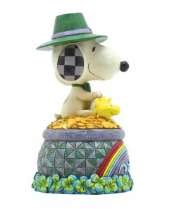Enesco Jim Shore Peanuts Snoopy And Woodstock Pot Of Gold Figurine, 5.9"