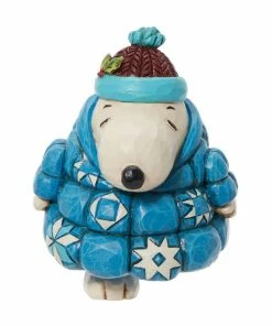Enesco Jim Shore Peanuts Snoopy Puffer Jacket Mini Figurine, 3.3"