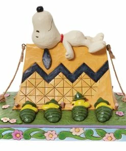 Enesco Jim Shore Peanuts Snoopy And Woodstock Camping Figurine, 6"