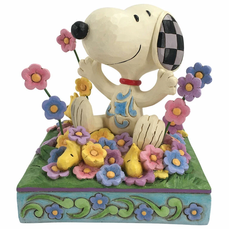 Enesco Jim Shore Peanuts Snoopy In Flowers Figurine, 4.75" 1 Enesco Jim Shore Peanuts Snoopy In Flowers Figurine, 4.75"