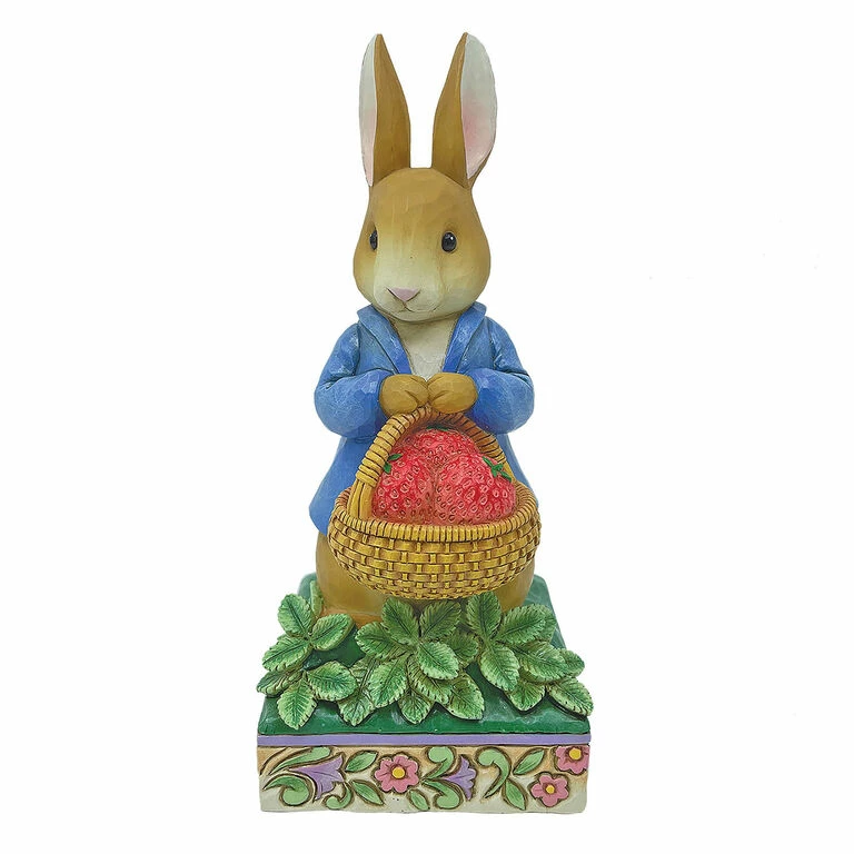 Enesco Jim Shore Peter Rabbit With Basket Of Strawberries Figurine, 6.2" 1 Enesco Jim Shore Peter Rabbit With Basket Of Strawberries Figurine, 6.2"