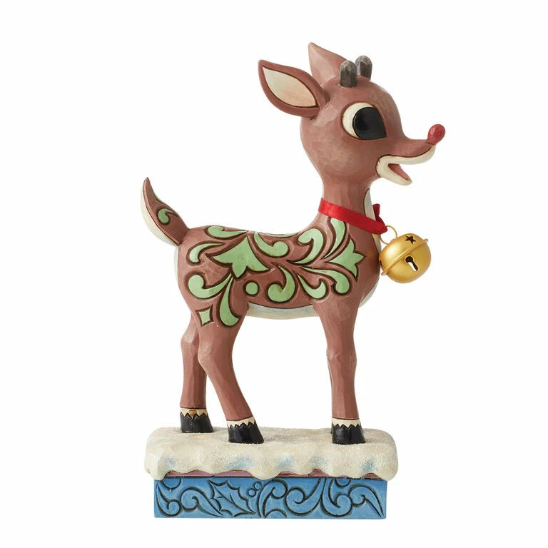 Enesco Jim Shore Rudolph With Jingle Bell Figurine, 7.28" 1 Enesco Jim Shore Rudolph With Jingle Bell Figurine, 7.28"