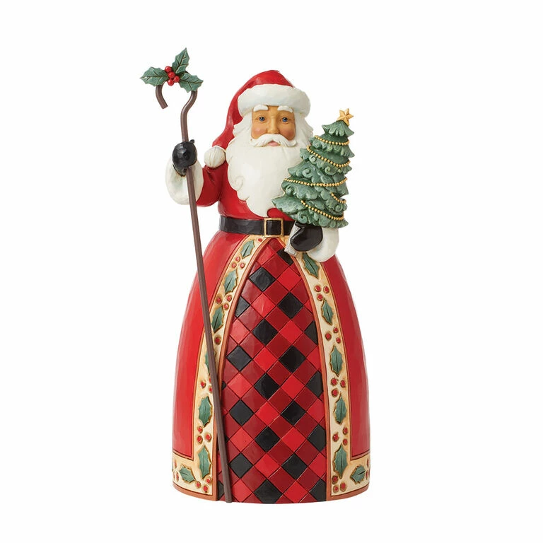 Enesco Jim Shore Highland Glen Santa With Tree And Staff Figurine, 9.25" 1 Enesco Jim Shore Highland Glen Santa With Tree And Staff Figurine, 9.25"