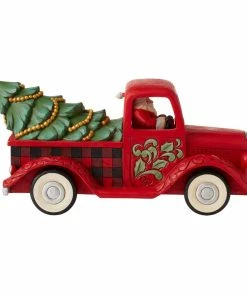 Enesco Jim Shore Highland Glen Santa Driving Red Truck Figurine, 5.71" H -Department Store Shop Jim Shore Santa Driving Red Truck Figurine 6012862 02