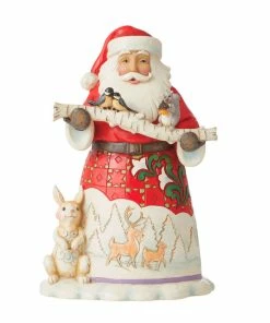 Enesco Jim Shore Santa With Birch Branch And Animals Figurine, 8.5"