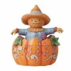Enesco Jim Shore Scarecrow Inside A Pumpkin Figurine, 3.58"